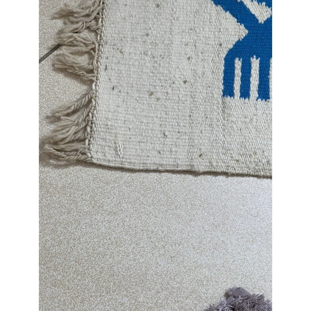 Handwoven Chameleon Lizard Wall Hanging rUG Pink Eyes Reacts With UV Light
